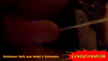 Crazy Andy spreads his golden juice directly with his cock on the floor